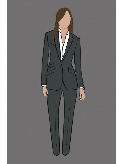 182093 - Uniform Pant Ladies Grey Solid (Front Office & Concierge & Telecom & Bell)