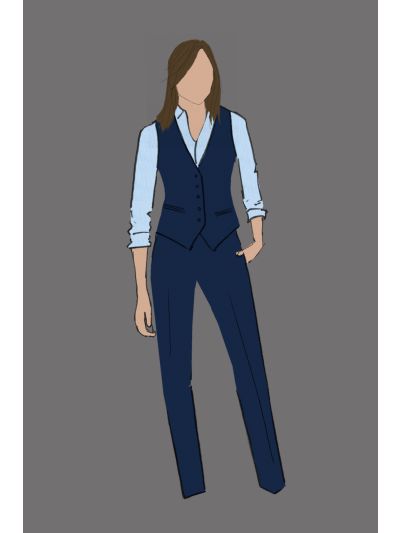 182148 - Uniform Shirt Ladies Blue End on End Solid (Indoor F&B & Banquet)